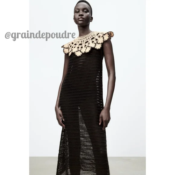 Rare! Zara Blogger Peter Pan Collar Long Crochet Dress XS S is available  for purchase on au PAY Market - Imported Goods Online Store Co.Ltd. | au  PAY Market - Online Shopping Site